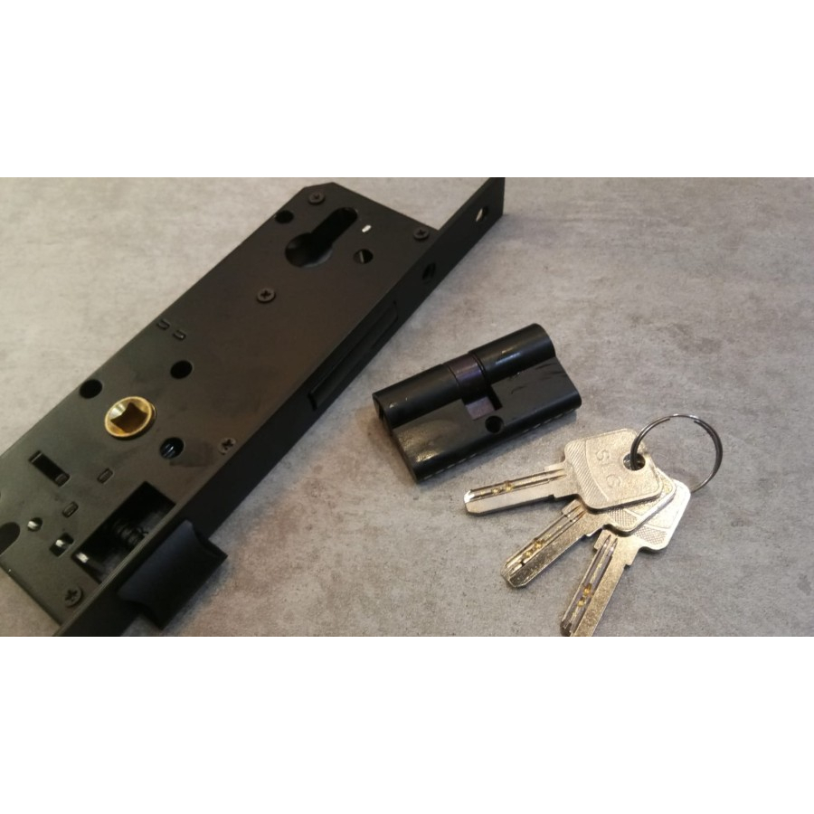 BODY KUNCI PINTU LOCKASE SWING BLACK SERIES WITH CYLINDER AND KEY