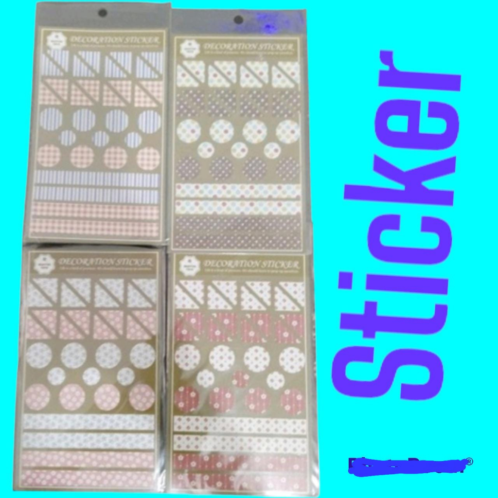 

sticker decoration dengan 4 pilihan motif jualnperpack isi 1 lbr
