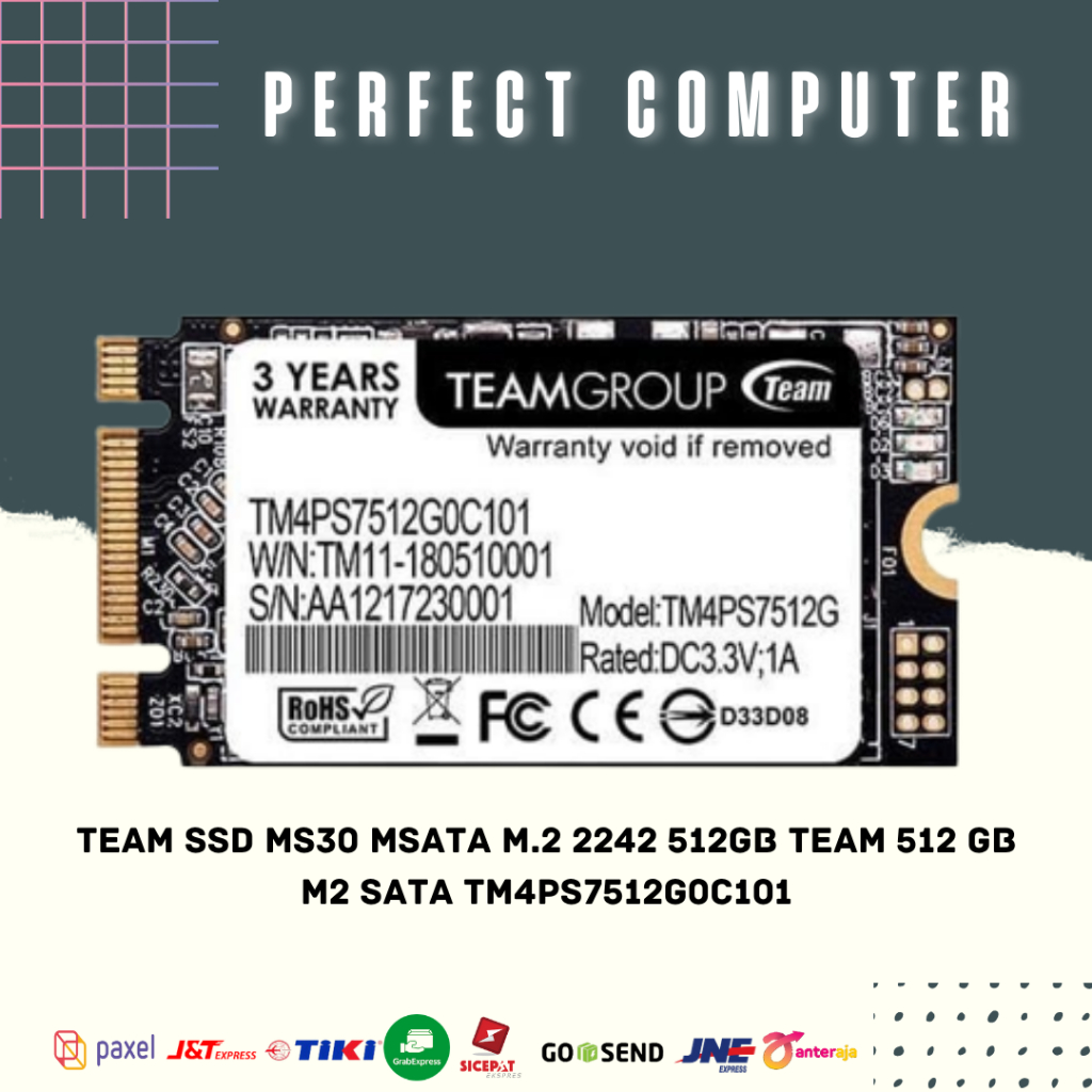 Team SSD MS30 Msata M.2 2242 512GB Team 512 GB M2 Sata TM4PS7512G0C101