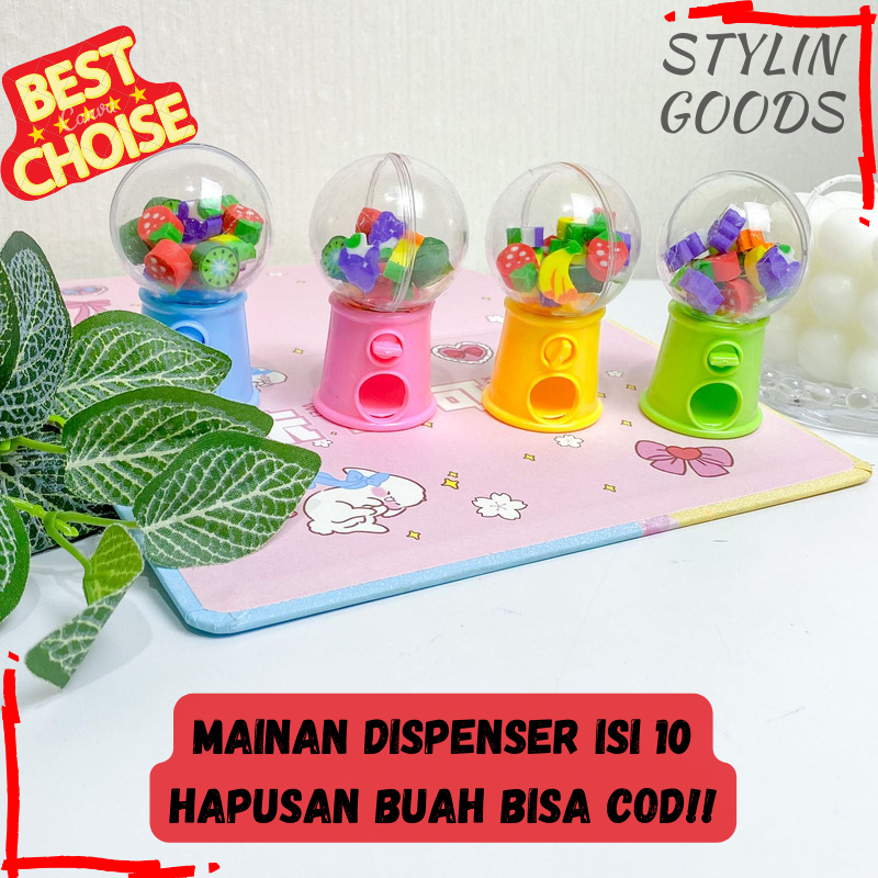 

MAINAN DISPENSER ISI 10 HAPUSAN BUAH / DISPENSER MINI 4 WARNA PENGHAPUSAN MOTIF TERBARU TERMURAH BISA GROSIRAN