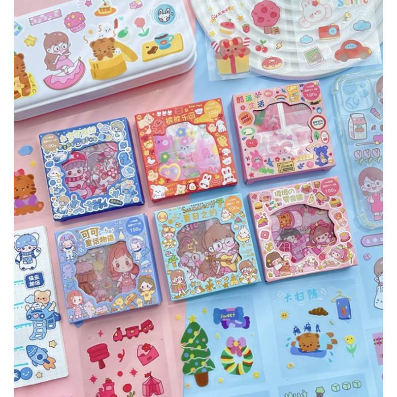 

Stiker 2D Momo Sticker Kartun Korea Lucu Anti Air Sticker Momo Waterproof Sticker