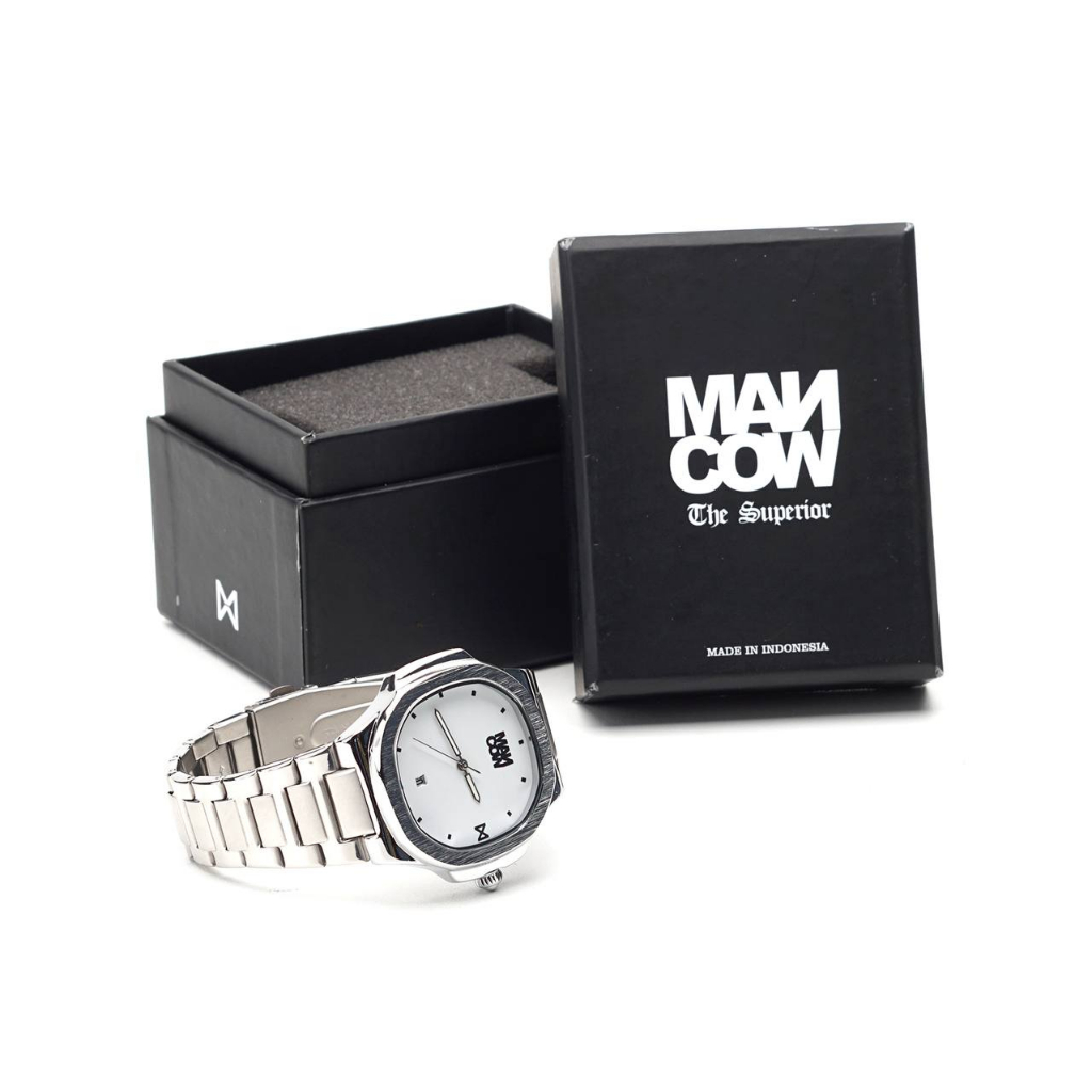 Mancow Steel Watches Look Silver Jam Tangan Formal Pria Wanita Original