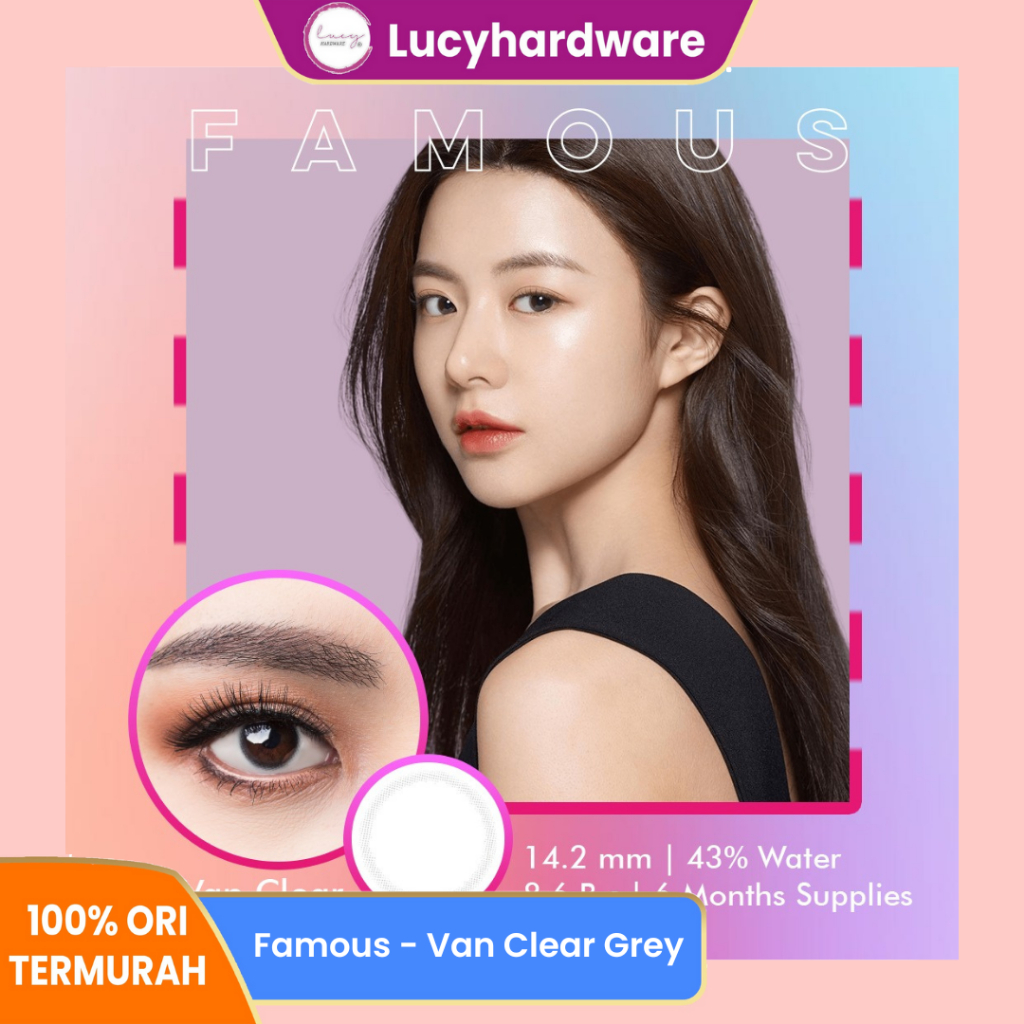 Famous With Biomoist Van Clear Grey Bulanan Softlens Warna