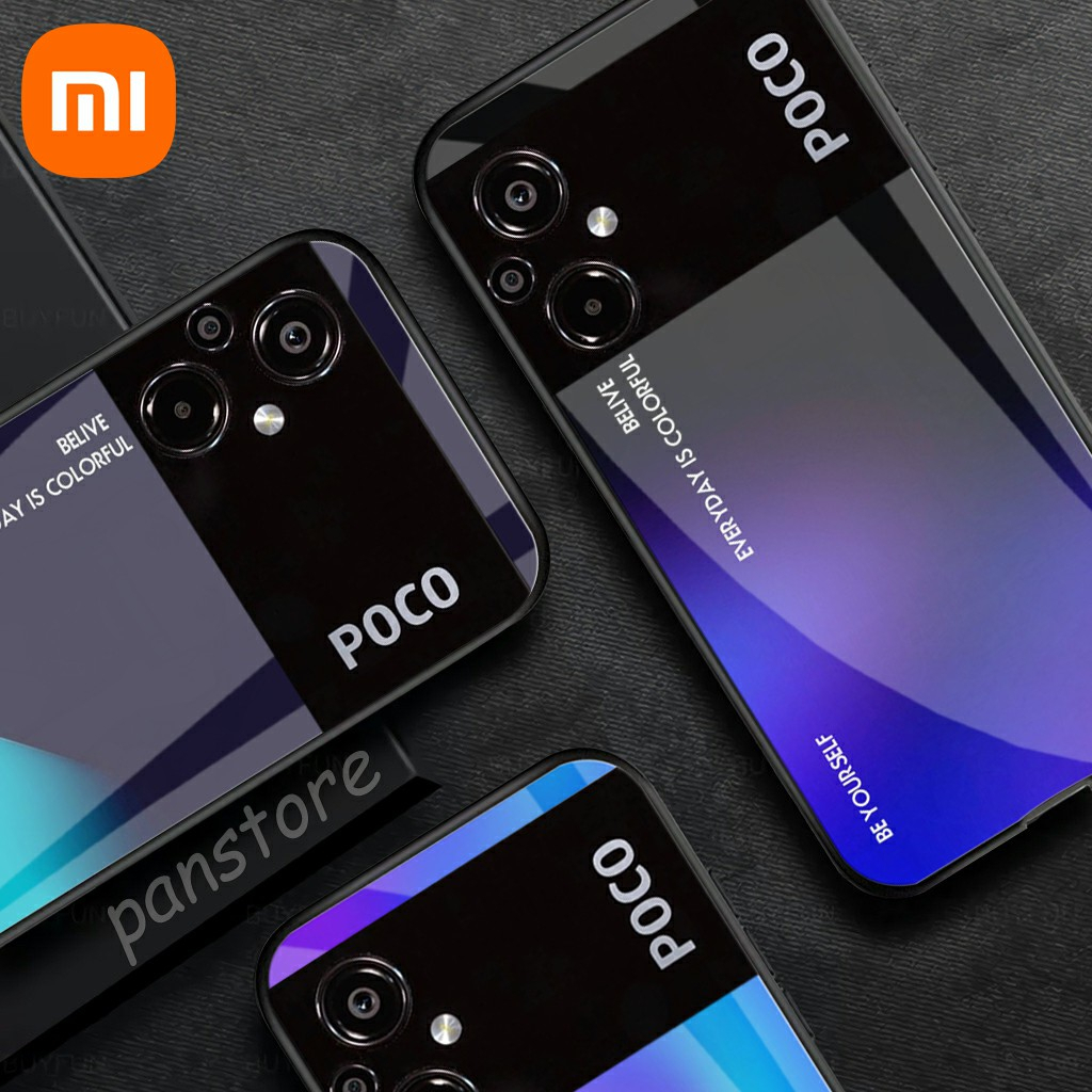 Softcase Glass Case Terbaru Poco M5 [SK-58] Poco M4 Pro Poco Poco F4 Poco C40 M3 Pro 5G Poco X3 NFC 