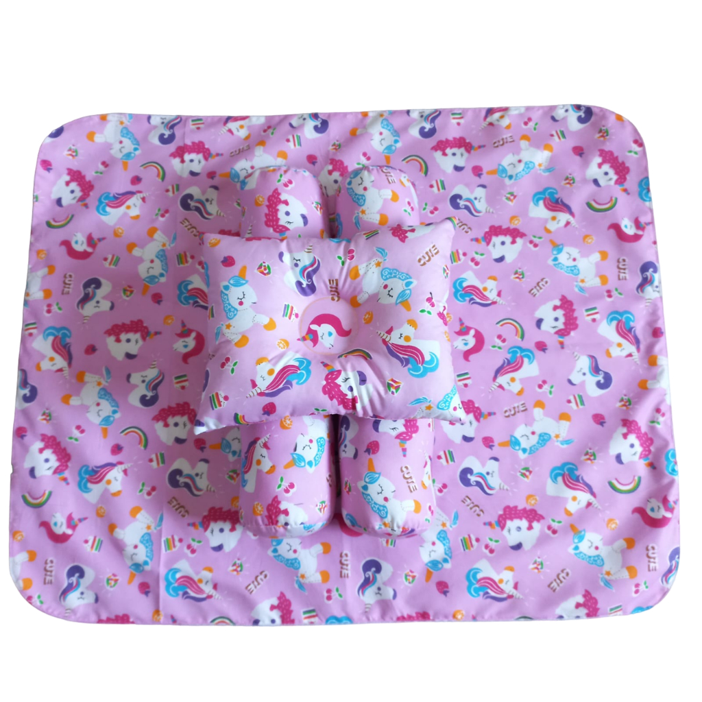 Perlak bayi Waterproof Alas Ompol Termurah Jumbo 70 x 60 cm Free 1 Bantal Peyang + 2 Bantal Guling Empuk