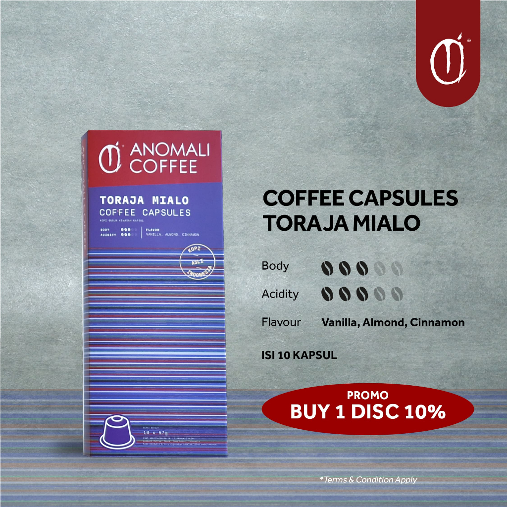 

Anomali Coffee Capsules Toraja Mialo