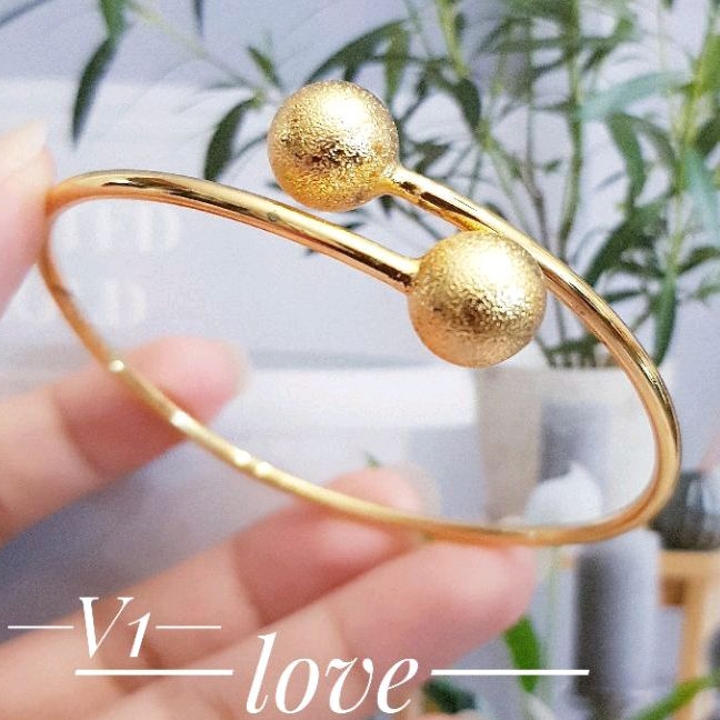 Gelang Tangan Xuping Tinju Boba Gold Simple 1404a3