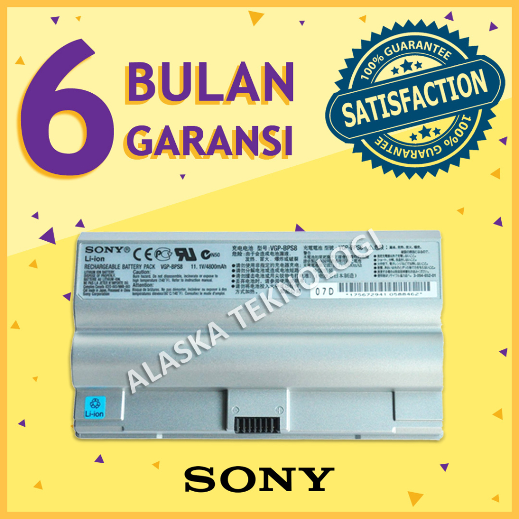 Original Baterai Laptop SONY VAIO VGN-FZ18S VGN-FZ18T VGN-FZ190 VGN-FZ190E VGN-FZ190N VGN-FZ190U VGN