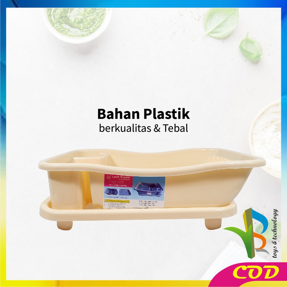 RB-C845 Rak Piring Plastik Serbaguna dengan Nampan Rak Tirisan Piring Wastafel / Rak Pengering Cuci Piring Mangkok Gelas Dish Drainer