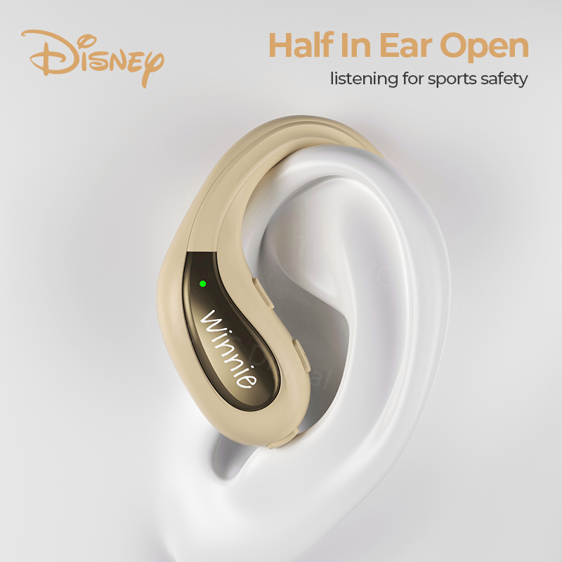 Original Disney Olahraga Headset Bluetooth 5.3 Ear-mounted TWS Earphone Gaming with Mic HIFI Stereo Digital  Untuk Android IOS iPhone