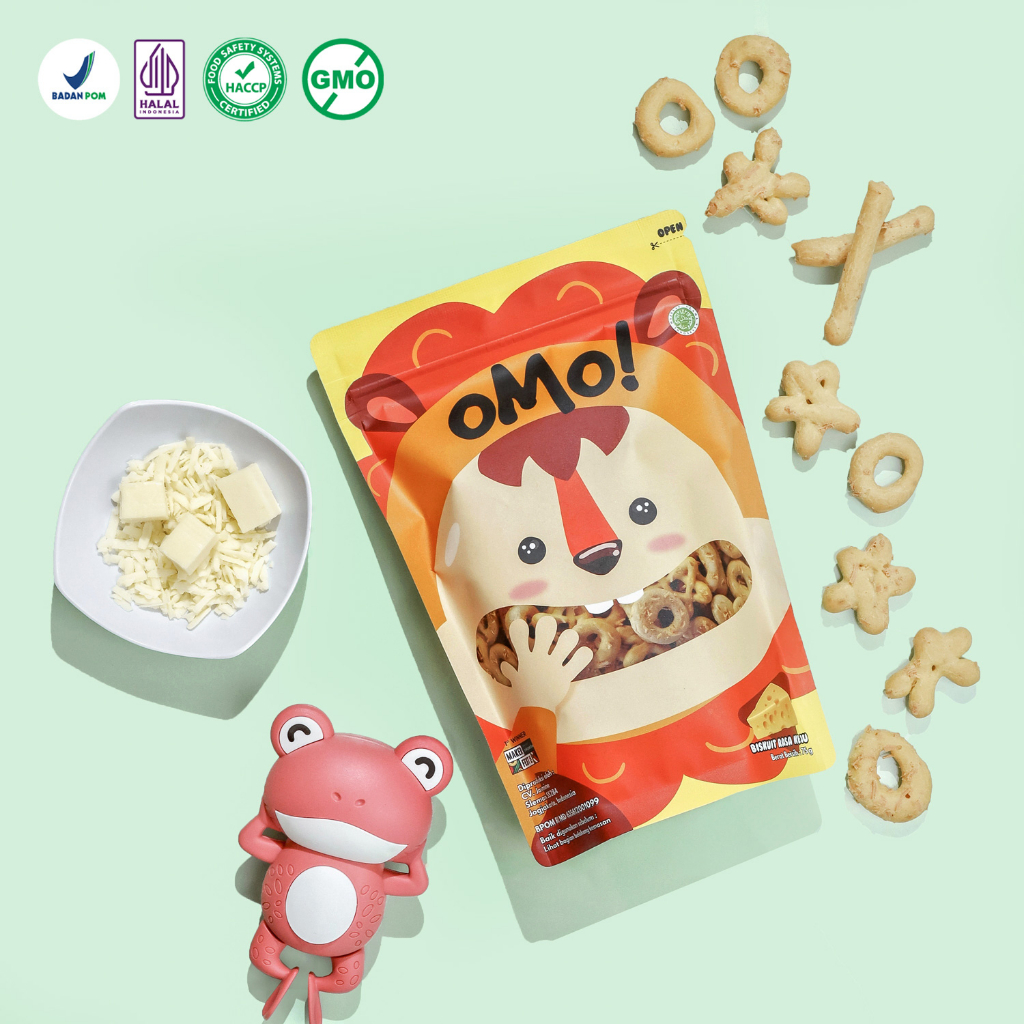 OMO! Puff Cheese - Ukuran Besar 75gram - Snack Sehat Bayi 1 Tahun++