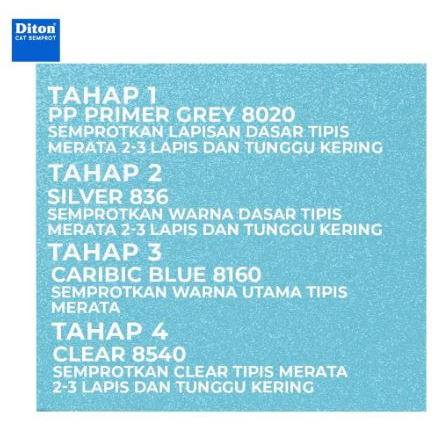 Pilox Diton Caribic Blue 8160 300ml Warna Biru Karibia Metalik Sepeda Motor Mobil Velg Mesin Pilox Cat Semprot