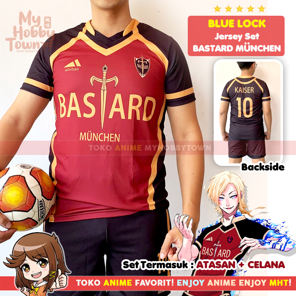 Kostum Jersey Blue Lock Bastard Munchen No. 10 Michael Kaiser Anime Cosplay