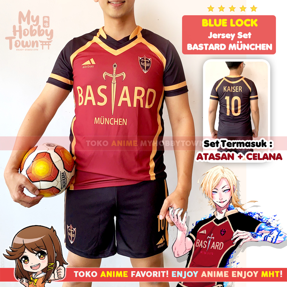 Kostum Jersey Blue Lock Bastard Munchen No. 10 Michael Kaiser Anime Cosplay