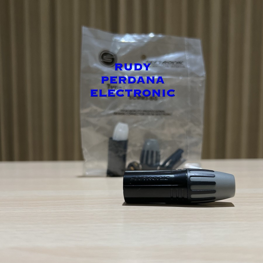 JACK JEK CANON XLR MALE GOLD PLATE LAPIS EMAS SEETRONIC SCMM3-BG