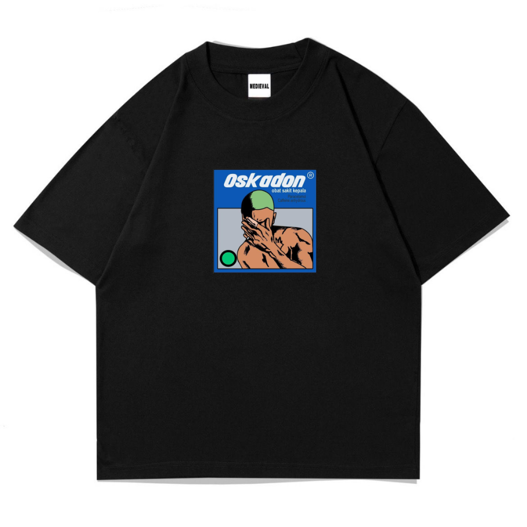 Kaos Baju OSKADON Plesetan Pelesetan Parodi Parody - Tshirt OVERSIZE Hitam Vintage Bootleg Premium -