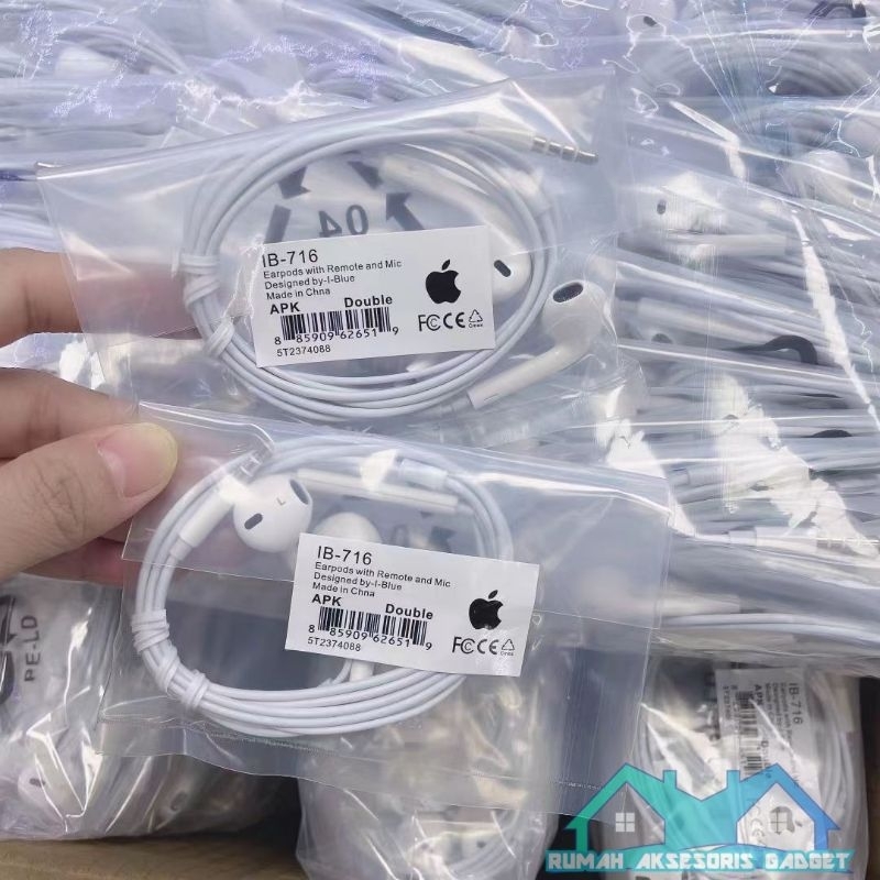 HF ORI CABUTAN for IPHONE 6G IP suara bass Jack 3,5 Handsfree headset earphone