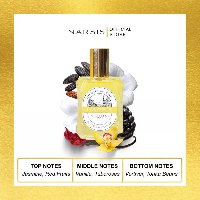 PROMO COD BELI 1 DAPAT 2 PCS PARFUM NARSIS GRACEFUL DAY EAU DE PARFUM / PARFUM WANITA KESUKAAN PRIA 30 ML