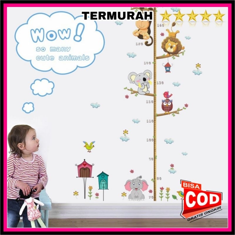 Wallpaper Stiker Dinding Pengukur Tinggi Badan Anak Room Decor