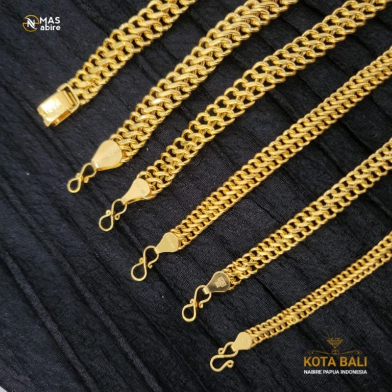 Gelang Rantai Hollow model polosan emas 875%