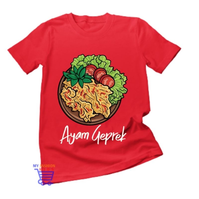 Kaos Anak Custom Gambar Ayam Geprek Baju Anak Terbaru Bahan Premium