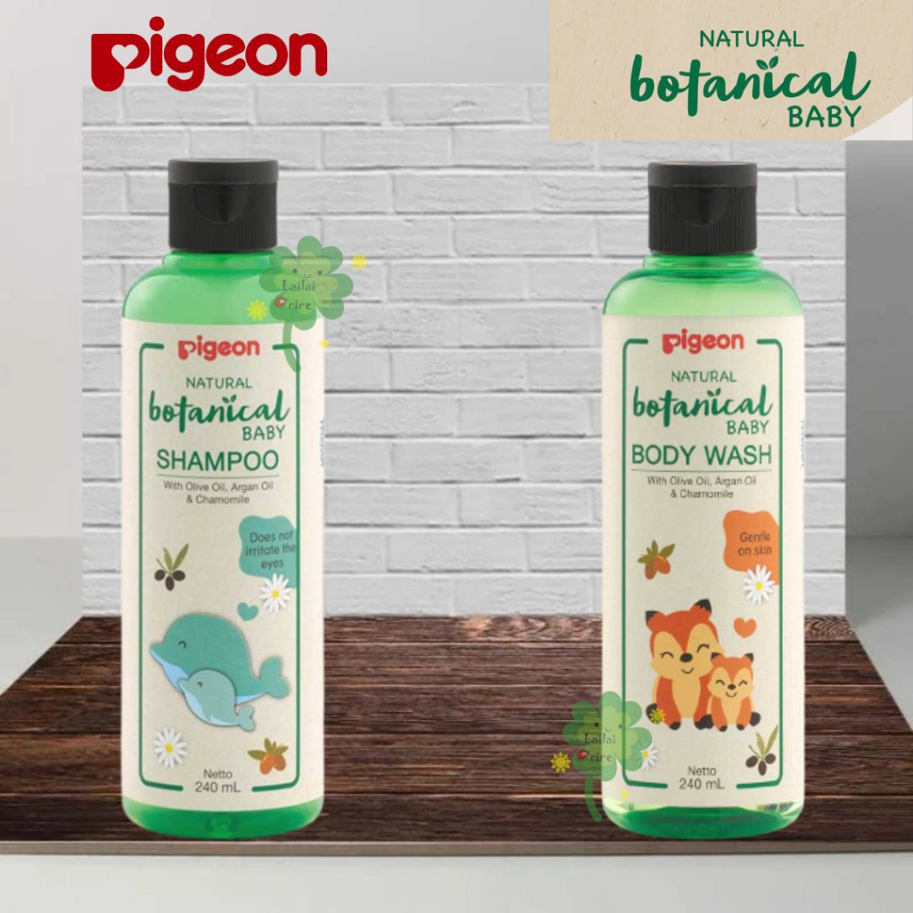 Pigeon Natural Botanical Baby Body Wash / Shampoo 240ml 240 ml || Perawatan Bayi Botanicals Sabun Mandi / Sampo