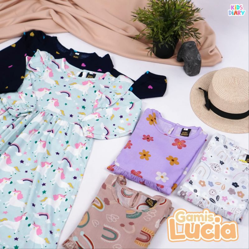 NEW Motif Gamis anak perempuan Baju Gamis Lucia Kids Diary