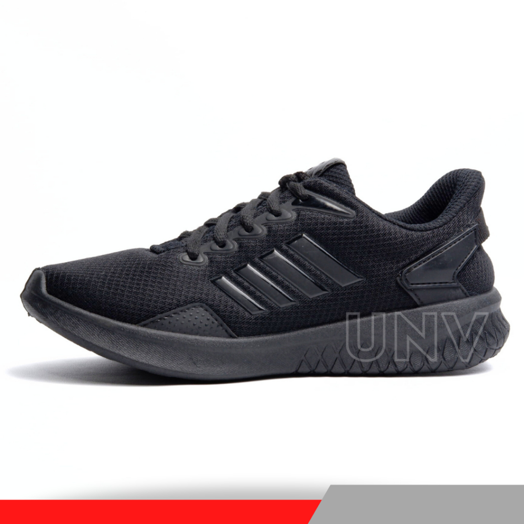 Sepatu Sekolah Anak Laki Perempuan SD SMP SMA DEWASA PRO ATT Olahraga Running Lari Sneakers Series Tali Hitam Full Polos Size 39-44