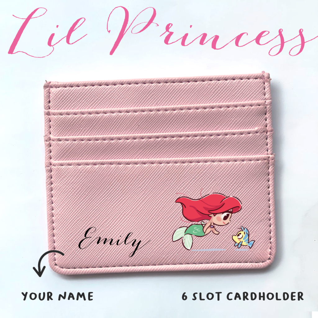 Cardholder Dompet Kartu Gambar Princess Cute CUSTOM Nama 6slot
