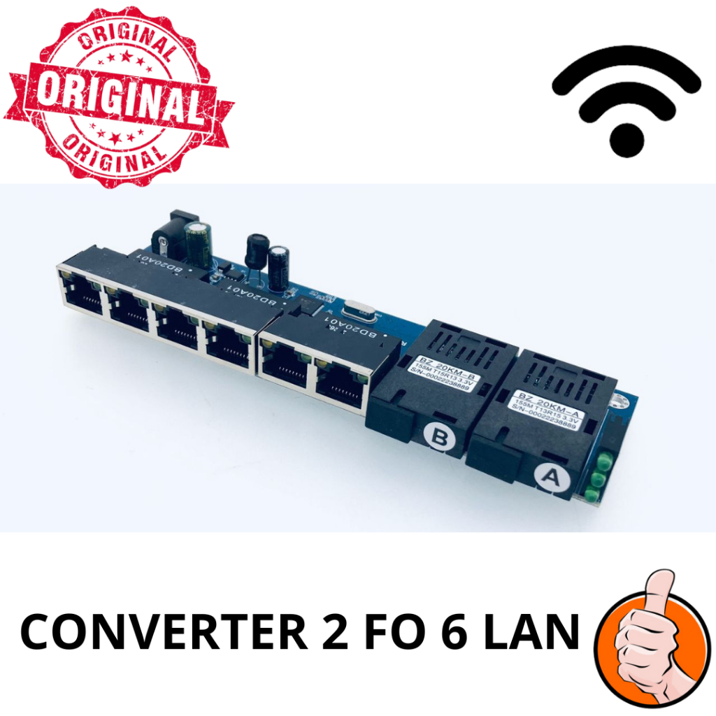 CONVERTER 2 FO 6 LAN PCB 10/100MBPS