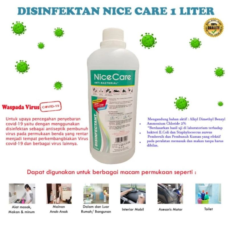 NiceCare Anti Bacterial Disinfectant 1 Liter [NCD]