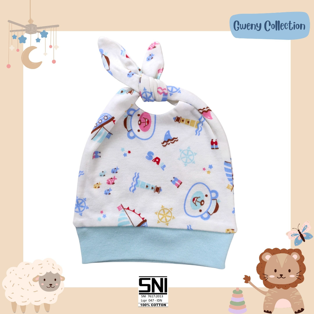 TOPI BAYI MURAH / TOPI BABY NEW BORN UNISEX / TOPI BAYI BARU LAHIR / TOPI KUPLUK LUCU BUNNY