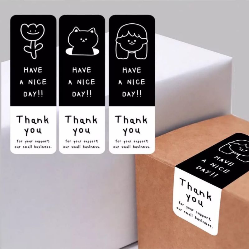 

( 10 Lembar = 30 Pcs ) Stiker Segel Label Thank You & Have A Nice Day