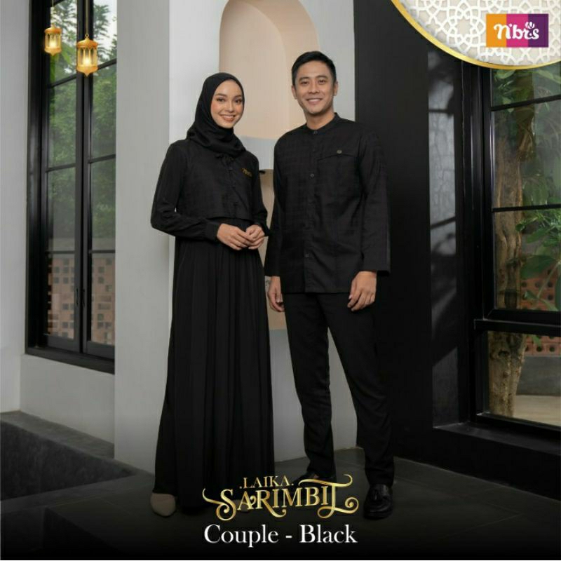 Sarimbit LAIKA Gamis Black , Broken White Nibra's