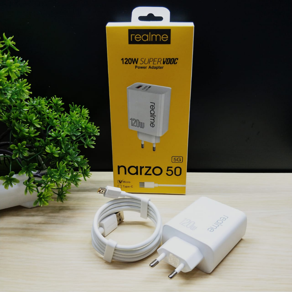Charger Realme Narzo 50 5G 120W Fast charging Super Vooc BY SMOLL
