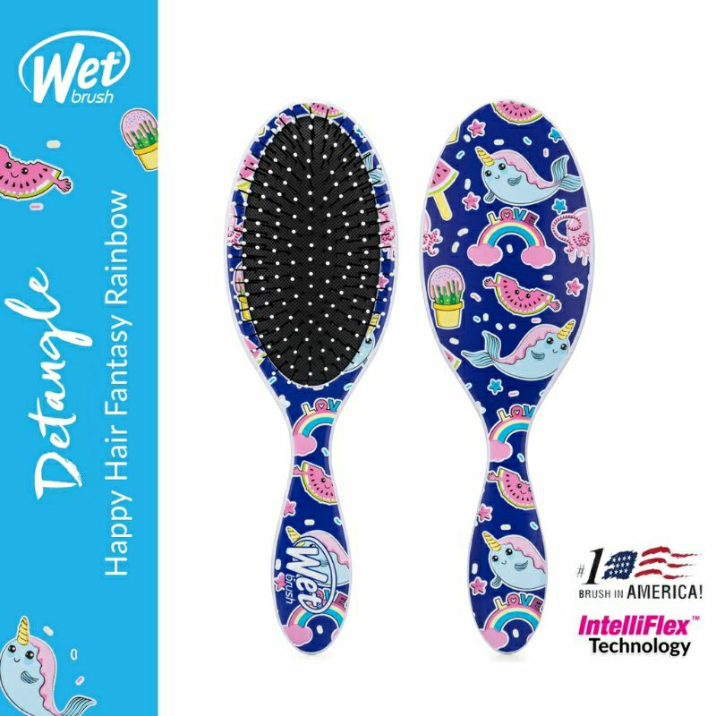 Original Wet Brush Happy Hair Fantasy Rainbow - Sisir Anti Kusut