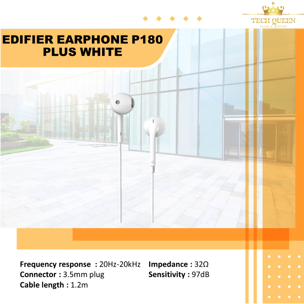 EDIFIER EARPHONE P180 PLUS WHITE