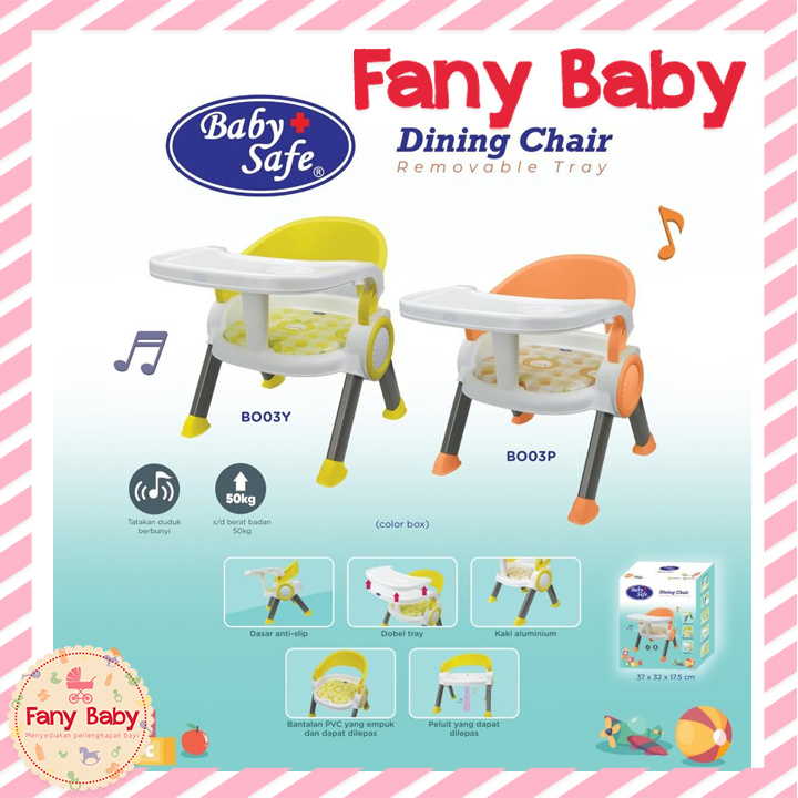 BABY SAFE DINING CHAIR REMOVABLE TRAY