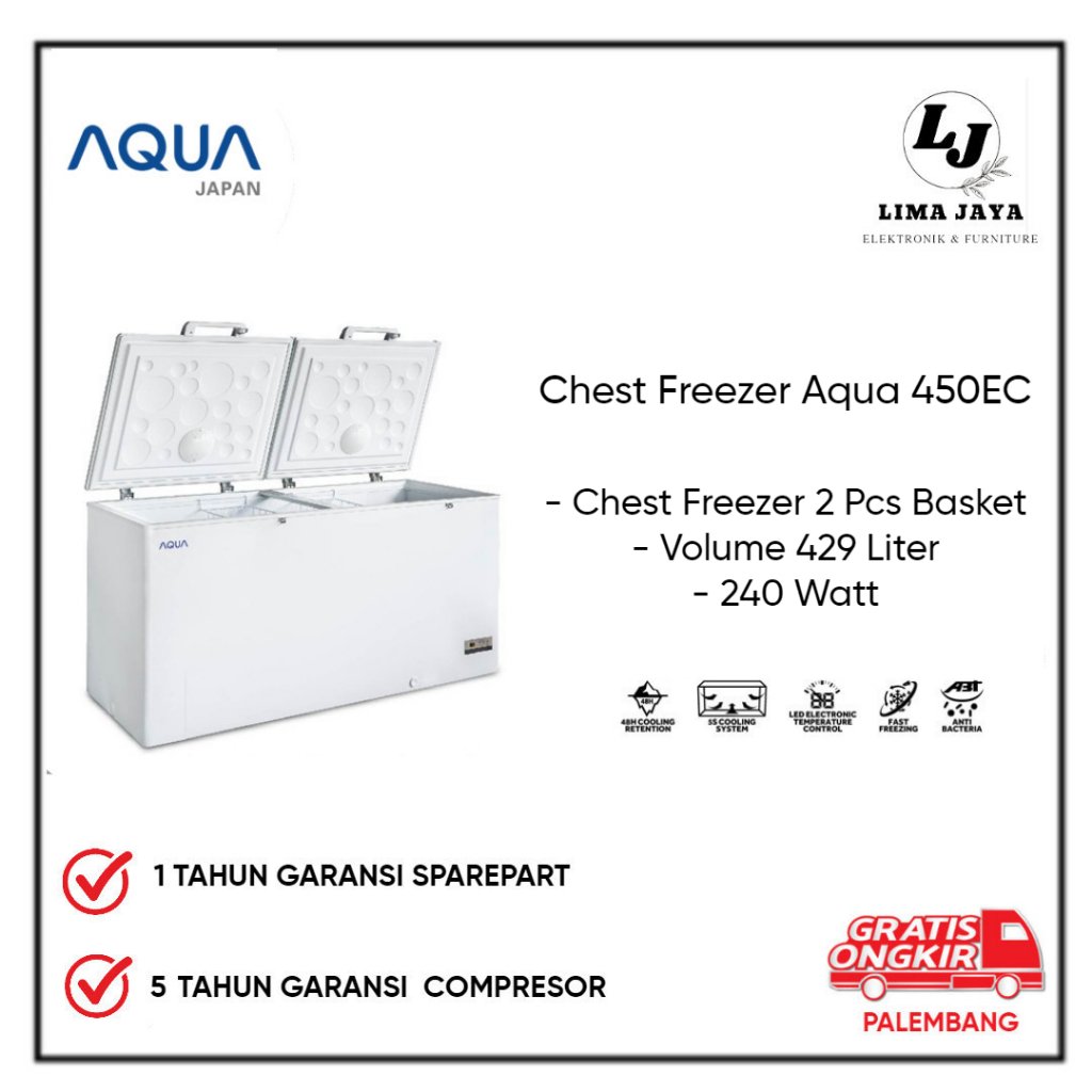 Chest Freezer Aqua AQF-400EC Freezer Box Lemari Pembeku Aqua