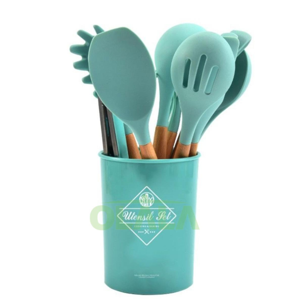 ALAT MASAK SET PERALATAN MASAK 12IN1 SET SILICONE KITCHEN SET UTENSIL SPATULA COOKING BPA-FREE OLL-4233 - SPATULA