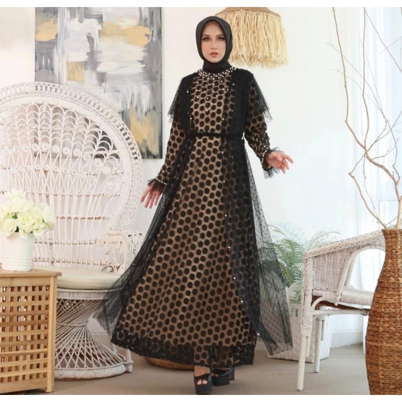 OZIAS BROCADE DRESS|GAMIS LEBARAN BROKAT PREMIUM|DRESS PESTA KONDANGAN BROKAT TUTU TILE PREMIUM|GAMI