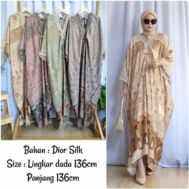 Kaftan silk dior import wanita terbaru