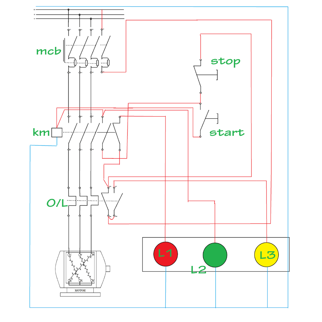 [HAEBOT] LED Pilot Lamp 22mm 24V Merah Hijau AD16-22DS