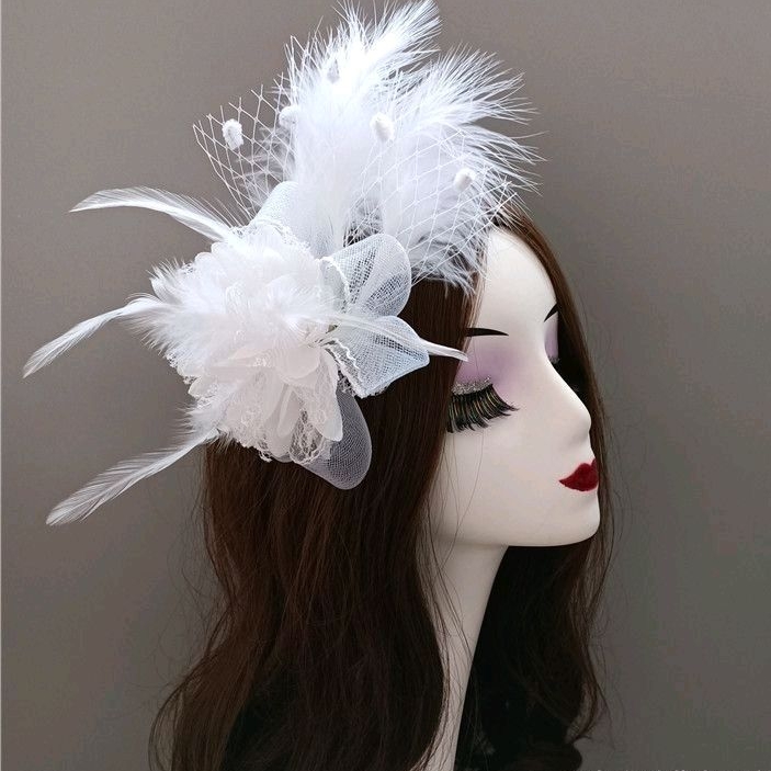 TOP-10 Headpiece jepit bulu model vintage eropa hiasan rambut kepala wanita prewedding foto model topi gatsby style