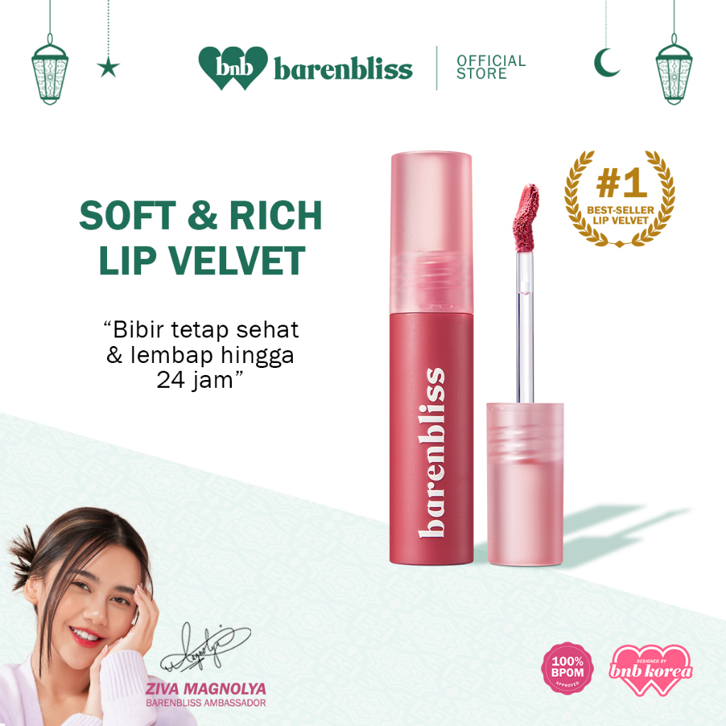 QEILA - LIP VELVET LIP CREAM BY BNB | BARENBLISS CHERRY MAKES CHEERFUL LIP VELVET SERIES | ORI