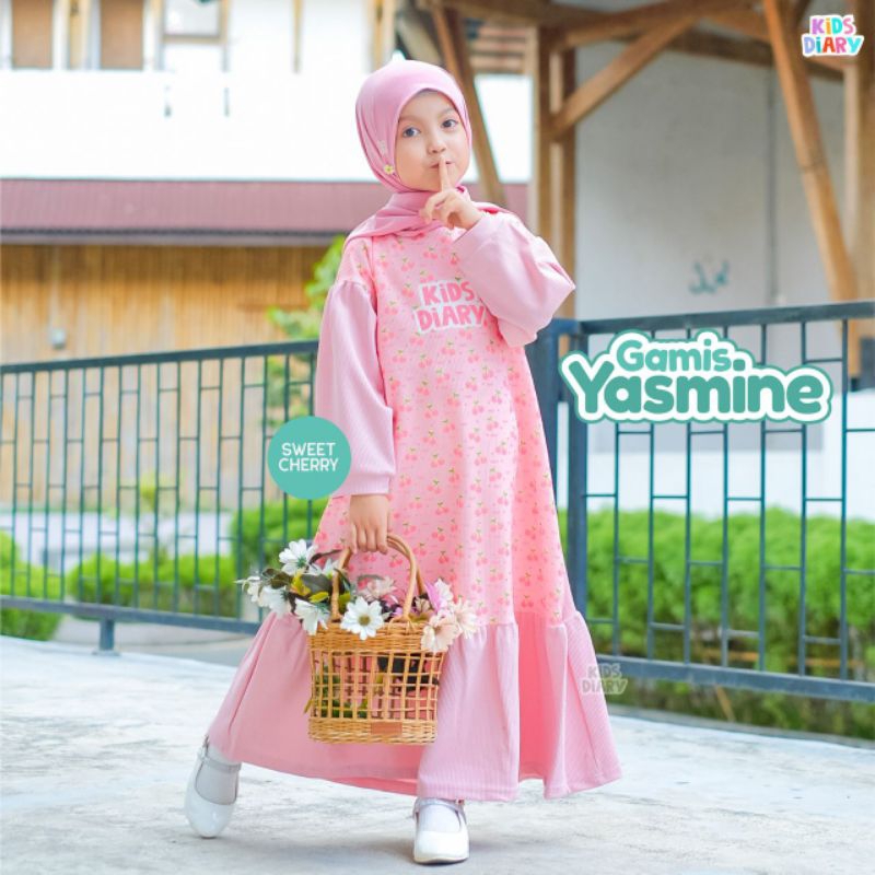 Baju Gamis Yasmine Anak Perempuan / Baju Gamis Anak Lebaran