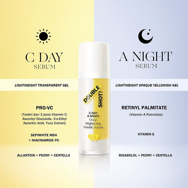 QEILA - SERUM PENCERAH BY BNB | BARENBLISS DOUBLE SHOT C DAY A NIGHT DEEP BRIGHTENING DOUBLE SERUM