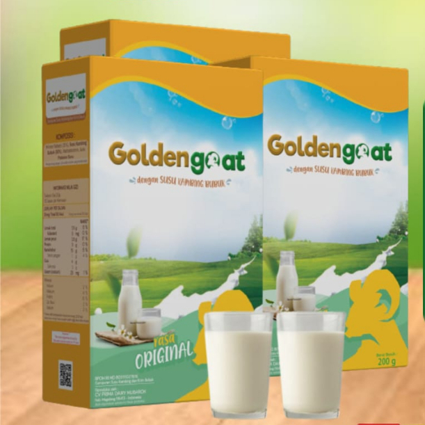 GoldenGoat Susu Kambing Etawa Asli, Harga Murah dan Berkualitas,1 box isi 200gram asli 100%