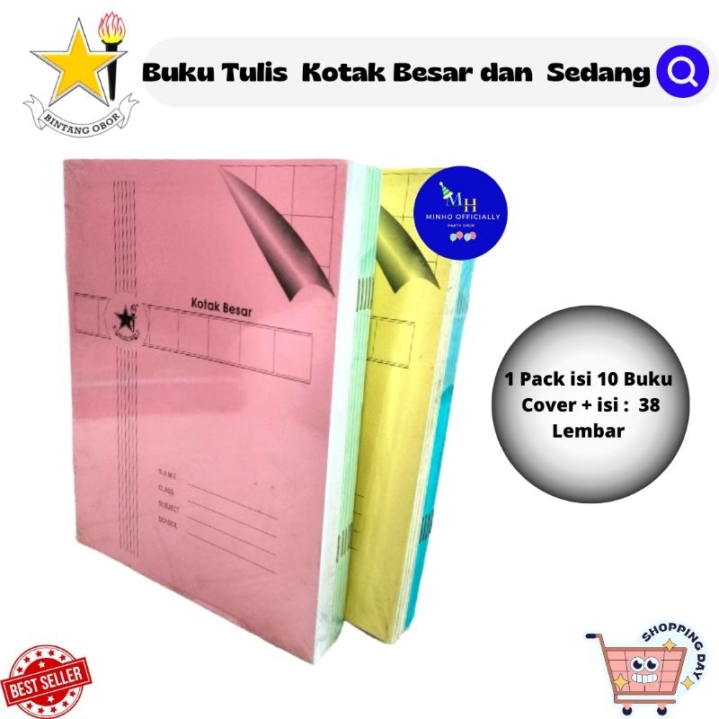 

BUKU TULIS KOTAK BESAR /SEDANG/GARIS LIMA/MTK /KOTAK 28 LEMBAR-PCS