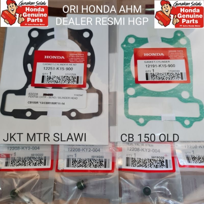 gasket cylinder head seal klep gasket cylinder satu 1set cb 150 old cb 150r lama ori honda ahm